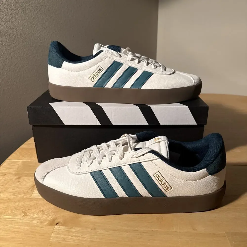 Adidas VL Court 3.0 Men's Size 11.5 White With Hunter Green Accent Streetwear